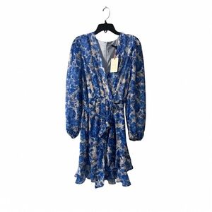 Alex Marie Simone Cobalt Floral Tie Waist Dress NWT Size 12